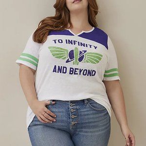 NWT TORRID BUZZ LIGHTYEAR DISNEY PIXAR FOOTBALL GRAPHIC TEE TOP, Plus Size 2X